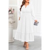 image:imageTalisea Plus Size Summer Dresses  Casual Boho Cotton Long Maxi Dress WomenWhite