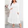 image:imageTalisea Plus Size Summer Dresses  Casual Boho Cotton Long Maxi Dress WomenWhite