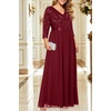 image:imageWomens Plus Size Formal Dresses  V Neck 34 Sleeve Sequin Prom Evening Gowns Long Maxi DresBurgundy