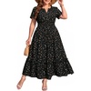 image:imageTalisea Plus Size Summer Dresses  Casual Boho Cotton Long Maxi Dress WomenBlack Floral