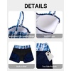 image:imageWomens Tankini Swimsuits with Shorts  Two Piece Tummy Control Bathing Suit Twist Bandeau Swimwear with Pockets 2025Blue Tie Dye