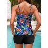 image:imageWomens Tankini Swimsuits with Shorts  Two Piece Tummy Control Bathing Suit Twist Bandeau Swimwear with Pockets 2025Colorful Floral