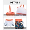 image:imageWomens Tankini Swimsuits with Shorts  Two Piece Tummy Control Bathing Suit Twist Bandeau Swimwear with Pockets 2025Orange Floral
