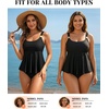 image:imageFlowy Tankini Top Only  Womens Modest Bathing Suit Top Loose Fit Swimsuit No Bottom 2025Black