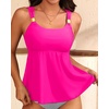 image:imageFlowy Tankini Top Only  Womens Modest Bathing Suit Top Loose Fit Swimsuit No Bottom 2025Hot Pink