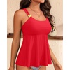 image:imageFlowy Tankini Top Only  Womens Modest Bathing Suit Top Loose Fit Swimsuit No Bottom 2025Red