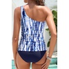 image:imageTalisea One Shoulder Tankini Set Two Piece Tummy Control Swimsuit for Women  BuiltIn Fixed Pads for Bust Support Adjustable StrapsBlue Tie Dye