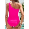 image:imageTalisea One Shoulder Tankini Set Two Piece Tummy Control Swimsuit for Women  BuiltIn Fixed Pads for Bust Support Adjustable StrapsHot Pink
