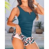 image:imageTalisea Tankini with Shorts  Tummy Control Two Piece Swimsuit with Pockets  Tummy control smooths your silhouette Side pockets keep essentials handy Highwaist boy shorts provide full coverageTeal Floral