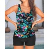 image:imageTalisea Tankini with Shorts  Tummy Control Two Piece Swimsuit with Pockets  Tummy control smooths your silhouette Side pockets keep essentials handy Highwaist boy shorts provide full coverageGreen Leaves