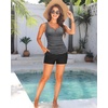 image:imageTalisea Tankini with Shorts  Tummy Control Two Piece Swimsuit with Pockets  Tummy control smooths your silhouette Side pockets keep essentials handy Highwaist boy shorts provide full coverageStriped