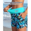 image:imageTalisea Womens Tankini Bathing Suits with Skirt Two Piece Tummy Control Swimsuits Ladies SwimwearBlue Leaves With Shorts