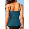 image:imageWomen Tummy Control Tankini Top  Ruched Slimming Swimsuit Top Only  Tummy control for a slimming fit Shirred bust adds stylish detail Adjustable straps for personalized comfortTeal