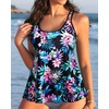 image:imageWomens Flowy Tankini Tops Only  Modest Bathing Suit Swim Tops No Bottom  Flowy design provides a relaxed fit Adjustable straps offers a customizable fit Removable Pads and fully lined for comfortColorful Floral3