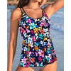 image:imageWomens Flowy Tankini Tops Only  Modest Bathing Suit Swim Tops No Bottom  Flowy design provides a relaxed fit Adjustable straps offers a customizable fit Removable Pads and fully lined for comfortColorful Floral1