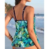 image:imageWomens Flowy Tankini Tops Only  Modest Bathing Suit Swim Tops No Bottom  Flowy design provides a relaxed fit Adjustable straps offers a customizable fit Removable Pads and fully lined for comfortBlue Leaves