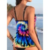 image:imageWomens Flowy Tankini Tops Only  Modest Bathing Suit Swim Tops No Bottom  Flowy design provides a relaxed fit Adjustable straps offers a customizable fit Removable Pads and fully lined for comfortColorful Tie Dye