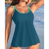 image:imageWomens Flowy Tankini Tops Only  Modest Bathing Suit Swim Tops No Bottom  Flowy design provides a relaxed fit Adjustable straps offers a customizable fit Removable Pads and fully lined for comfortTeal and Green