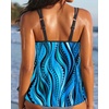 image:imageWomens Flowy Tankini Tops Only  Modest Bathing Suit Swim Tops No Bottom  Flowy design provides a relaxed fit Adjustable straps offers a customizable fit Removable Pads and fully lined for comfortBlue Wavy Pattern