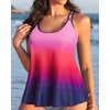 image:imageWomens Flowy Tankini Tops Only  Modest Bathing Suit Swim Tops No Bottom  Flowy design provides a relaxed fit Adjustable straps offers a customizable fit Removable Pads and fully lined for comfortPink Gradient