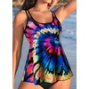 image:imageWomens Flowy Tankini Tops Only  Modest Bathing Suit Swim Tops No Bottom  Flowy design provides a relaxed fit Adjustable straps offers a customizable fit Removable Pads and fully lined for comfortColorful Tie Dye