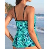 image:imageWomens Flowy Tankini Tops Only  Modest Bathing Suit Swim Tops No Bottom  Flowy design provides a relaxed fit Adjustable straps offers a customizable fit Removable Pads and fully lined for comfortGreen Paisley