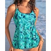 image:imageWomens Flowy Tankini Tops Only  Modest Bathing Suit Swim Tops No Bottom  Flowy design provides a relaxed fit Adjustable straps offers a customizable fit Removable Pads and fully lined for comfortGreen Paisley