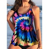 image:imageWomens Flowy Tankini Tops Only  Modest Bathing Suit Swim Tops No Bottom  Flowy design provides a relaxed fit Adjustable straps offers a customizable fit Removable Pads and fully lined for comfortColorful Tie Dye