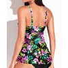 image:imageWomens Flowy Tankini Tops Only  Twist V Neck Swimsuit Bathing Suits  Flowy Aline top to comfortably hide the belly Adjustable straps with elegant metal accentsColorful Floral
