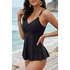 image:imageWomens Flowy Tankini Tops Only  Twist V Neck Swimsuit Bathing Suits  Flowy Aline top to comfortably hide the belly Adjustable straps with elegant metal accentsBlack
