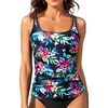 image:imageWomen Tankini Swim Top Only  Tummy Control Swimsuit Bathing Suit Top  Smooths your tummy for a flattering fit Adjustable straps for a customized feel Removable pads for customizable coverageColorful Floral
