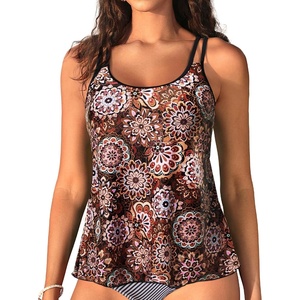 image:imageWomens Flowy Tankini Tops Only  Modest Bathing Suit Swim Tops No Bottom  Flowy design provides a relaxed fit Adjustable straps offers a customizable fit Removable Pads and fully lined for comfortMandala