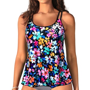 image:imageWomens Flowy Tankini Tops Only  Modest Bathing Suit Swim Tops No Bottom  Flowy design provides a relaxed fit Adjustable straps offers a customizable fit Removable Pads and fully lined for comfortColorful Floral1