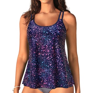 image:imageWomens Flowy Tankini Tops Only  Modest Bathing Suit Swim Tops No Bottom  Flowy design provides a relaxed fit Adjustable straps offers a customizable fit Removable Pads and fully lined for comfortStar Whole Sky