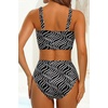 image:imageHigh Waisted Bandeau Bikini Set  Ribbed Strapless Two Piece Swimsuit  Secure bandeau top with straps High waist bottom for comfortable coverage Full coverage back for confident wearContrast Colorblack