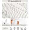 image:imageHigh Waisted Bandeau Bikini Set  Ribbed Strapless Two Piece Swimsuit  Secure bandeau top with straps High waist bottom for comfortable coverage Full coverage back for confident wearWhite