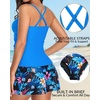 image:imageTankini Bathing Suits with Skirt Two Piece Tummy Control Twist Swimsuits  Adjustable StrapsSlimming Ruching DesignChic Twist Front and VNeckBuiltIn Safety BriefBlue Tropical Flower