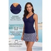 image:imageTankini Bathing Suits with Skirt Two Piece Tummy Control Twist Swimsuits  Adjustable StrapsSlimming Ruching DesignChic Twist Front and VNeckBuiltIn Safety BriefBlue Star