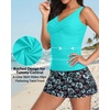 image:imageTankini Bathing Suits with Skirt Two Piece Tummy Control Twist Swimsuits  Adjustable StrapsSlimming Ruching DesignChic Twist Front and VNeckBuiltIn Safety BriefAqua and Flower