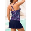 image:imageTankini Bathing Suits with Skirt Two Piece Tummy Control Twist Swimsuits  Adjustable StrapsSlimming Ruching DesignChic Twist Front and VNeckBuiltIn Safety BriefStar Whole Sky