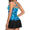 image:imageTankini Bathing Suits with Skirt Two Piece Tummy Control Twist Swimsuits  Adjustable StrapsSlimming Ruching DesignChic Twist Front and VNeckBuiltIn Safety BriefBlue Leaf
