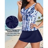 image:imageTankini Bathing Suits with Skirt Two Piece Tummy Control Twist Swimsuits  Adjustable StrapsSlimming Ruching DesignChic Twist Front and VNeckBuiltIn Safety BriefBlue Tie Dye
