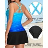 image:imageTankini Bathing Suits with Skirt Two Piece Tummy Control Twist Swimsuits  Adjustable StrapsSlimming Ruching DesignChic Twist Front and VNeckBuiltIn Safety BriefBlue Gradient