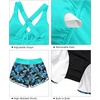 image:imageTankini Bathing Suits with Skirt Two Piece Tummy Control Twist Swimsuits  Adjustable StrapsSlimming Ruching DesignChic Twist Front and VNeckBuiltIn Safety BriefBlue Leaves With Shorts