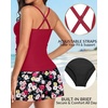 image:imageTankini Bathing Suits with Skirt Two Piece Tummy Control Twist Swimsuits  Adjustable StrapsSlimming Ruching DesignChic Twist Front and VNeckBuiltIn Safety BriefRed Flowers