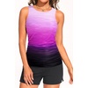 image:imageTankini Swimsuits with Shorts  Tummy Control Bathing Suits with Pockets  Highneck tankini offers modest coverage Flattering ruched front hides belly Two side pockets for essentialsPurple Gradient