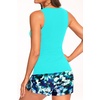 image:imageTankini Swimsuits with Shorts  Tummy Control Bathing Suits with Pockets  Highneck tankini offers modest coverage Flattering ruched front hides belly Two side pockets for essentialsAqua Floral
