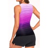 image:imageTankini Swimsuits with Shorts  Tummy Control Bathing Suits with Pockets  Highneck tankini offers modest coverage Flattering ruched front hides belly Two side pockets for essentialsPurple Gradient