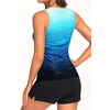 image:imageTankini Swimsuits with Shorts  Tummy Control Bathing Suits with Pockets  Highneck tankini offers modest coverage Flattering ruched front hides belly Two side pockets for essentialsAqua Gradient