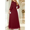 image:imagePlus Size Formal Dresses V Neck 34 Sleeve Sequin Prom Evening Maxi Dress  Sequin fabric V neck 34 sleeve design plus size formal prom wedding guest evening dressBurgundy